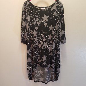 LuLaRoe Irma Black & Silver Stars Size Large